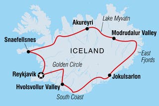 Map of Iceland Discovery including Iceland